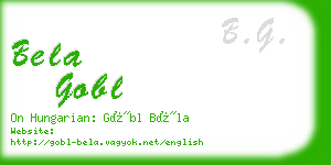 bela gobl business card